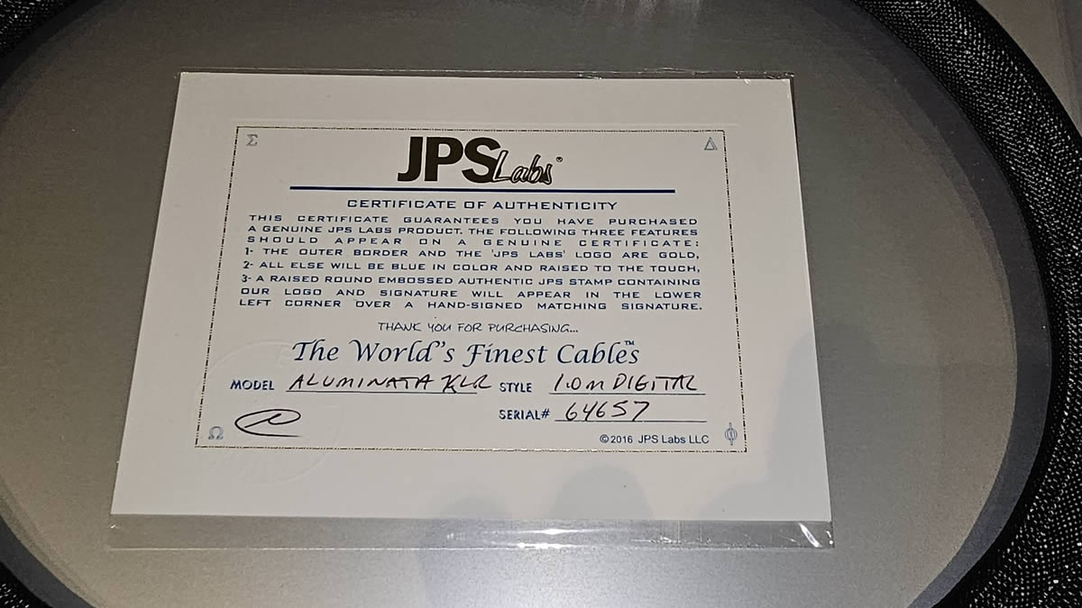 JPS Labs Aluminata Digitial Cable 1 Meter 